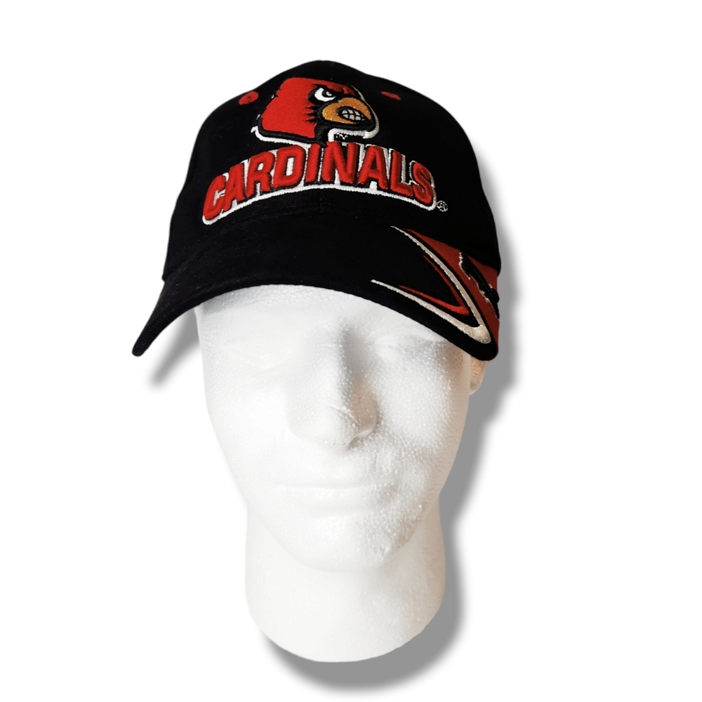 Lousiville Cardinals Fitted Baseball Hat Cap Uni-Fit Capsmith Black Red